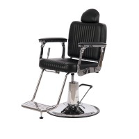Cadeirão de barbeiro Vidal: Estilo modesto e de linhas retas, hidráulico, reclinable e giratório Cadeirão de barbeiro Vidal: Estilo modesto e de linhas retas, hidráulico, reclinable e giratório